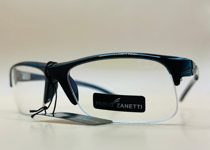 Pablo Zanetti Top Heavy Narrow Frames.  Clear lenses, no magnification.   AFFORDABLE option to expense frames!   PROTECTIVE EYWEAR