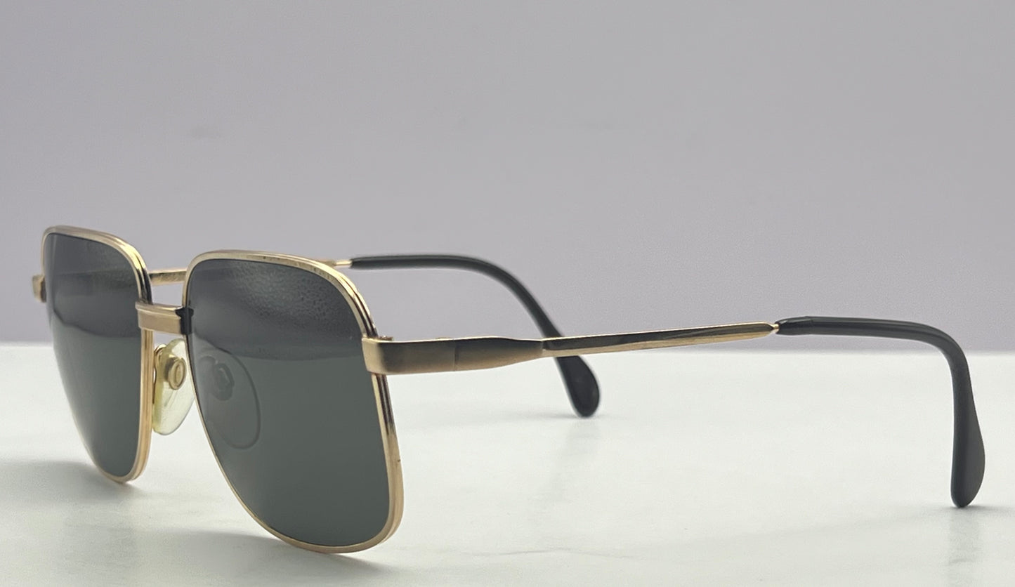 Vintage New/Old Leonard Harley Gold Plated Sunglasses- Mod. LH1010 GP 18ct. 55-16-