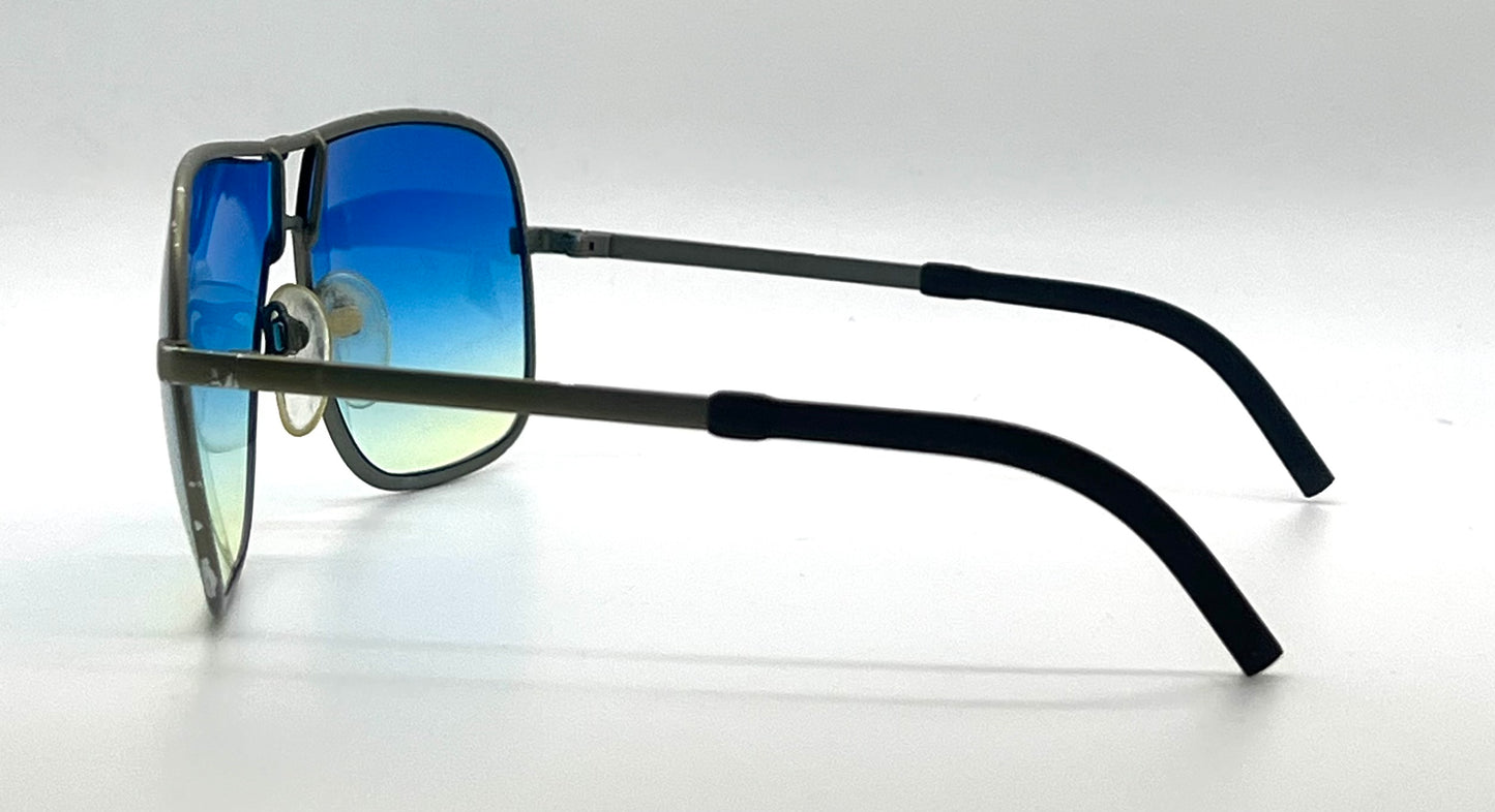 Silhouette M 8500 Vintage Navigator Sunglasses-New Custom Blue Gradient Lenses