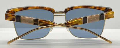 Gucci GG0603S-005 Deadstock Havana/Gold Square Sunglasses — Full Kit, Collector’s Piece