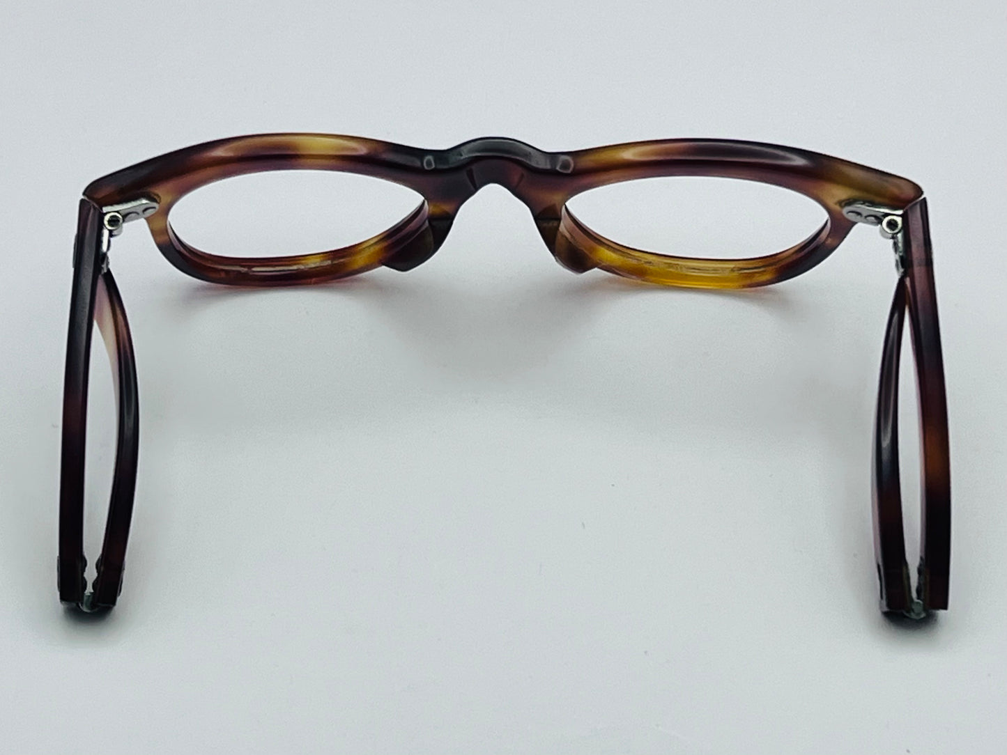 Late 60's NOS Thick French Panto Style Eyeglass Frames with Folding Temples