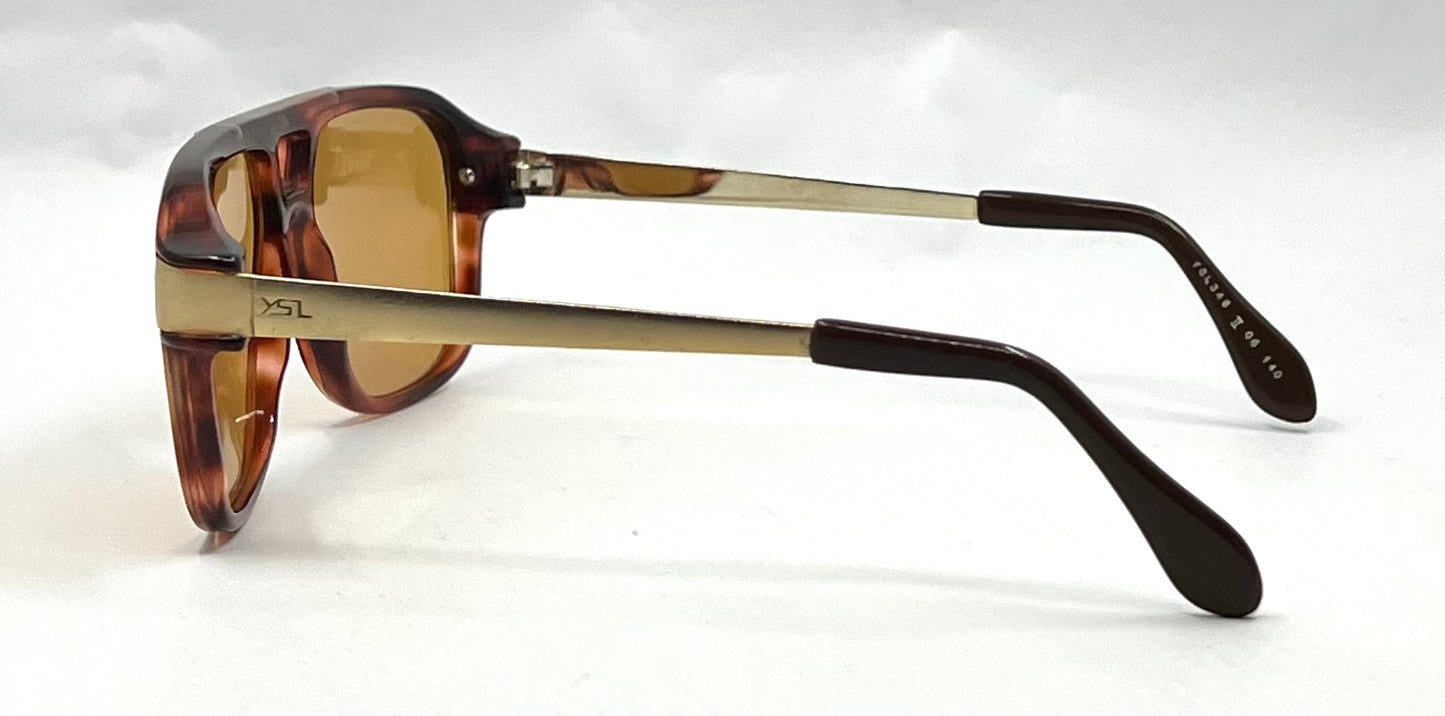 Yves Saint Laurent YSL 345 II VINTAGE Sunglasses-New Golden Ember Custom Lenses-Unworn