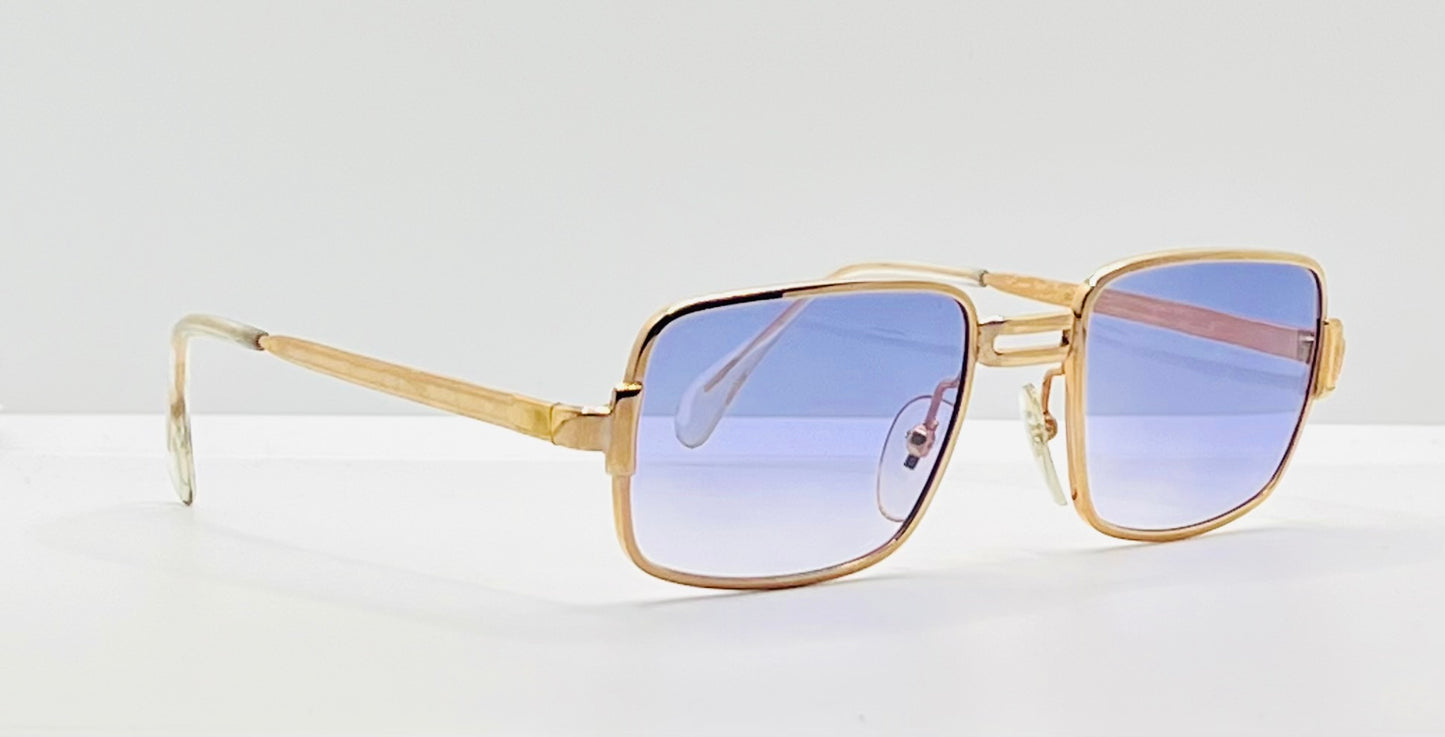Meritad MOD.391T-Vintage Gold Frame w/New, Custom Aquaviolet Gradient Lenses-Deadstock-Germany