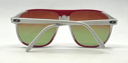 Safilo HIT 26 VINTAGE White Sunglasses-New Red/Green CUSTOM Gradient Lenses