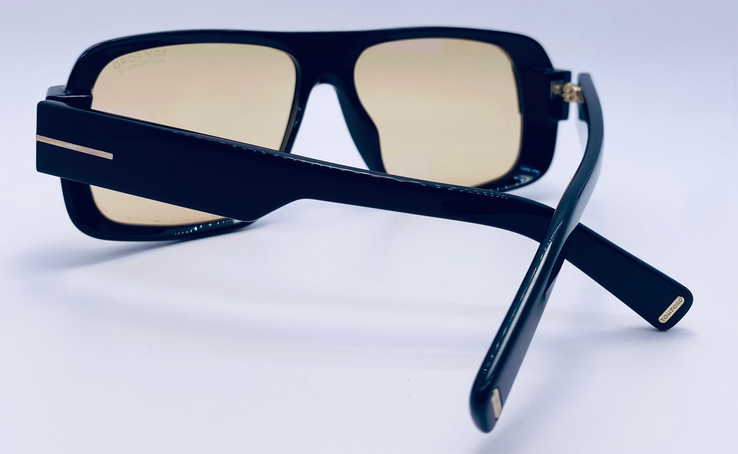 Brand New Tom Ford “TURNER” Sunglasses-Glossy Black Frame-Yellow Photochromic Lenses