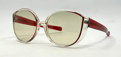 Luxottica Clear Red VINTAGE Sunglasses Unworn-w/New Custom Day/Night Lenses