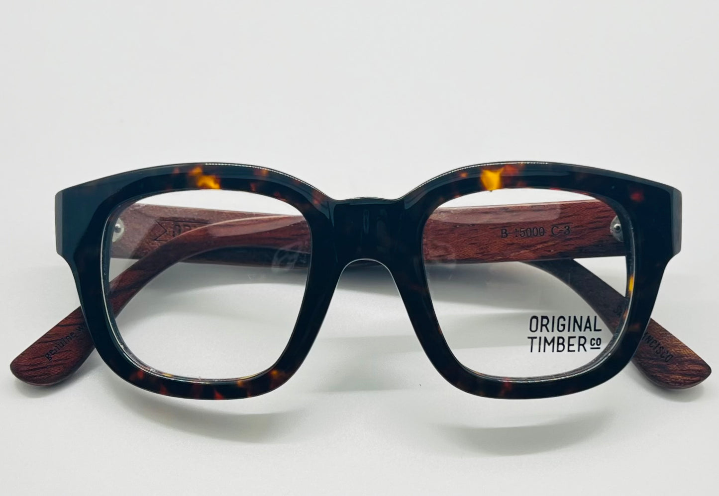 Original Timber Co. San Francisco Eyeglass Frames-Model: B-15000
Y2K Deadstock-Genuine Wood Temples