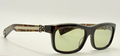 Brand New Chrome Hearts “MYDIXADRYLL” Sunglasses Tortoise Frame w/.925 Sterling Silver-Made in Japan