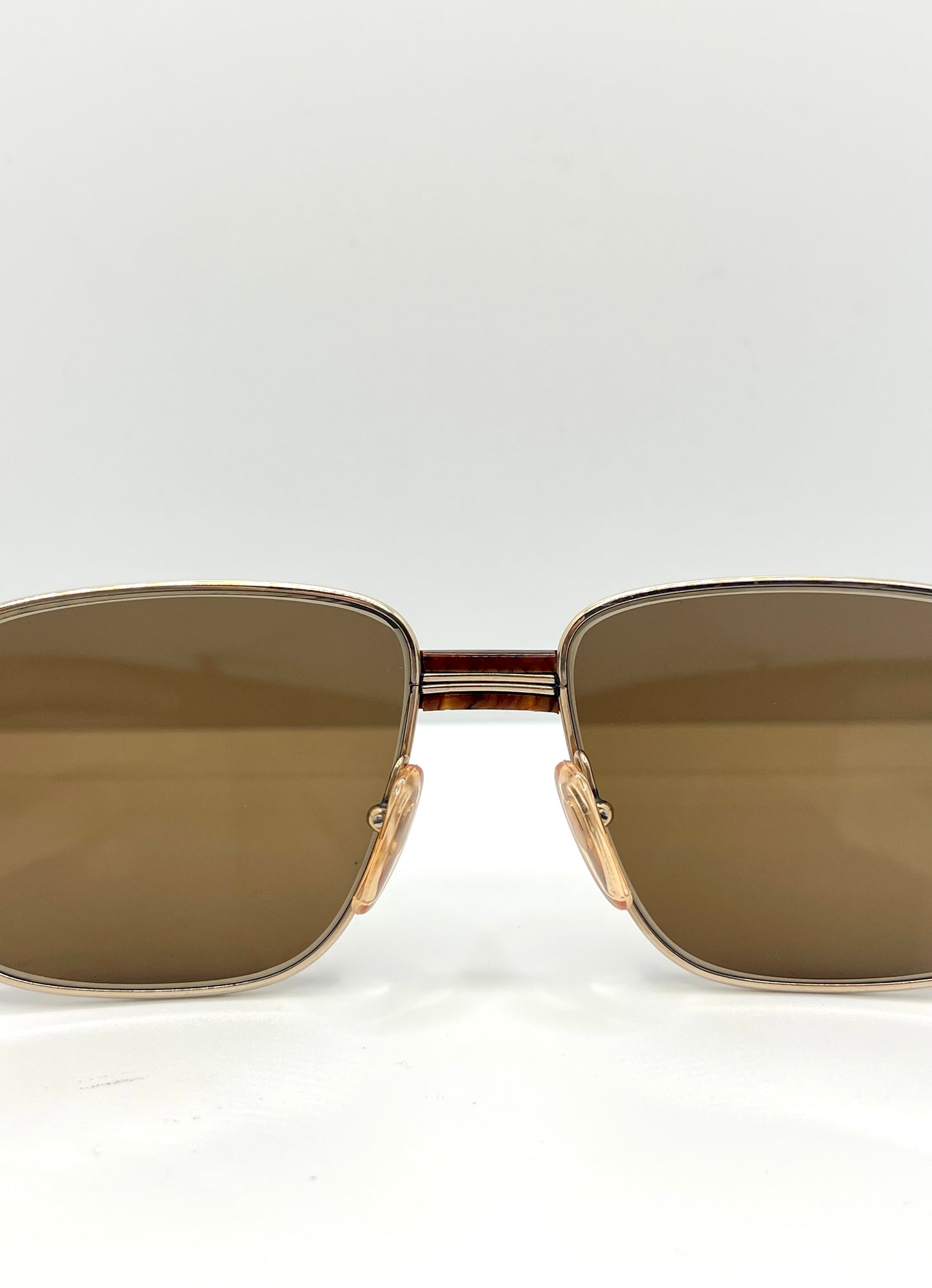 Vintage GEHAMI Mod. 500 Sunglasses Germany 54-22 Gold Frame Brown Lenses NOS