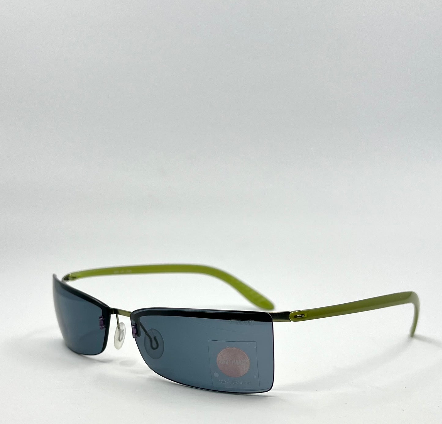 Silhouette 2131 Vintage Sunglasses- Y2K Deadstock Rimless w/Green Temples-Austria