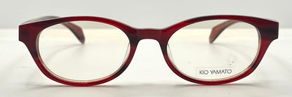 Kio Yamato KP-126U 49mm Red Oval Eyeglasses-New/Unworn-Japan Handmade
