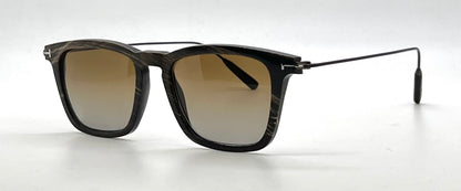 Tom Ford TF5851-P Black Horn New Zeiss Polarized Gradient Lenses Full Kit Italy