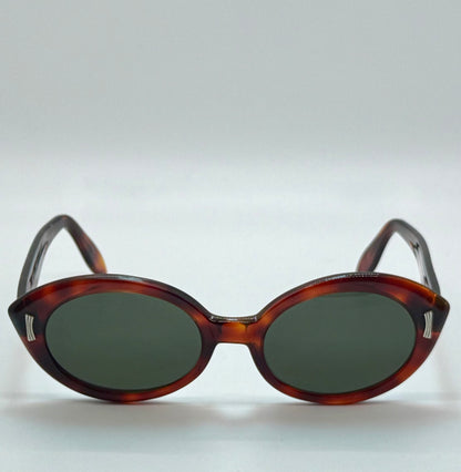 Vintage SRO U.S.A. 5 3/4 - Tortoise Panto Sunglasses with Brand New, Custom Berko's Designs Evergreen Lenses