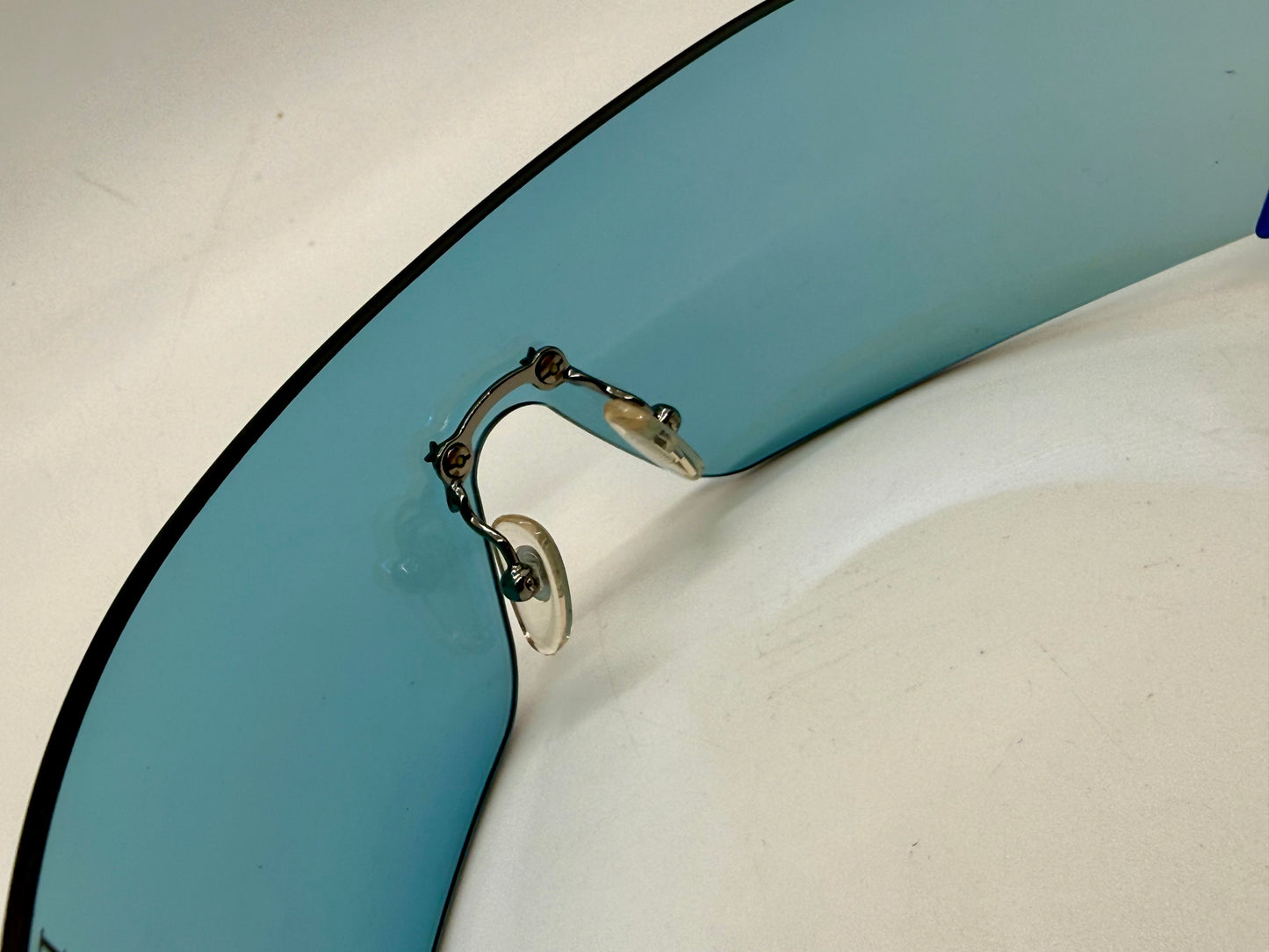 Christian Dior Golf W08 Blue Shield Sunglasses Italy Safilo Y2K Full Kit