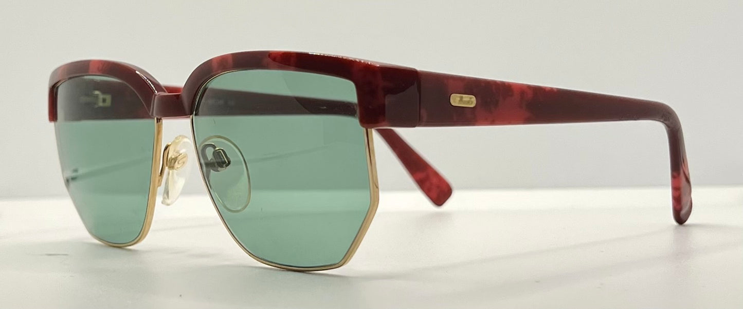 Silhouette M6067 V6053 VINTAGE Sunglasses-Red Tortoise w/New Green Custom Lenses