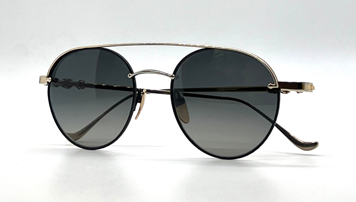 Chrome Hearts Bubba-A Black Gold Titanium ZEISS Aviator Sunglasses Case Cloth Japan