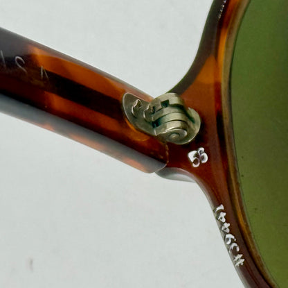 Tart Optical ACE HIGH-Vintage Amber Aviator Sunglasses-New Custom Green Lenses USA