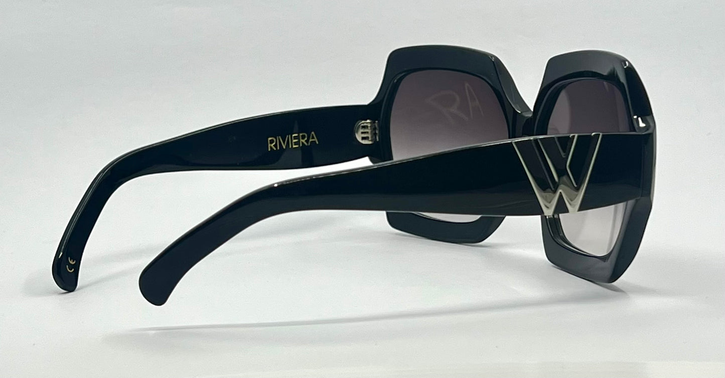 Wildfox Riviera Oversized Black Sunglasses – Gradient Lenses – Deadstock