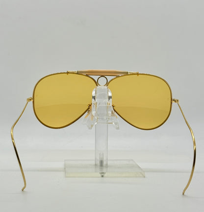 B&L Ray-Ban Shooter Arista Gold 62-8 Ambermatic USA Vintage Sunglasses Case