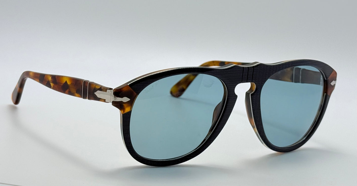 Vintage Persol 649 Sunglasses 1090/3R - Blue Prince of Wales Havana with Polarized Blue Lenses | Collector’s Condition