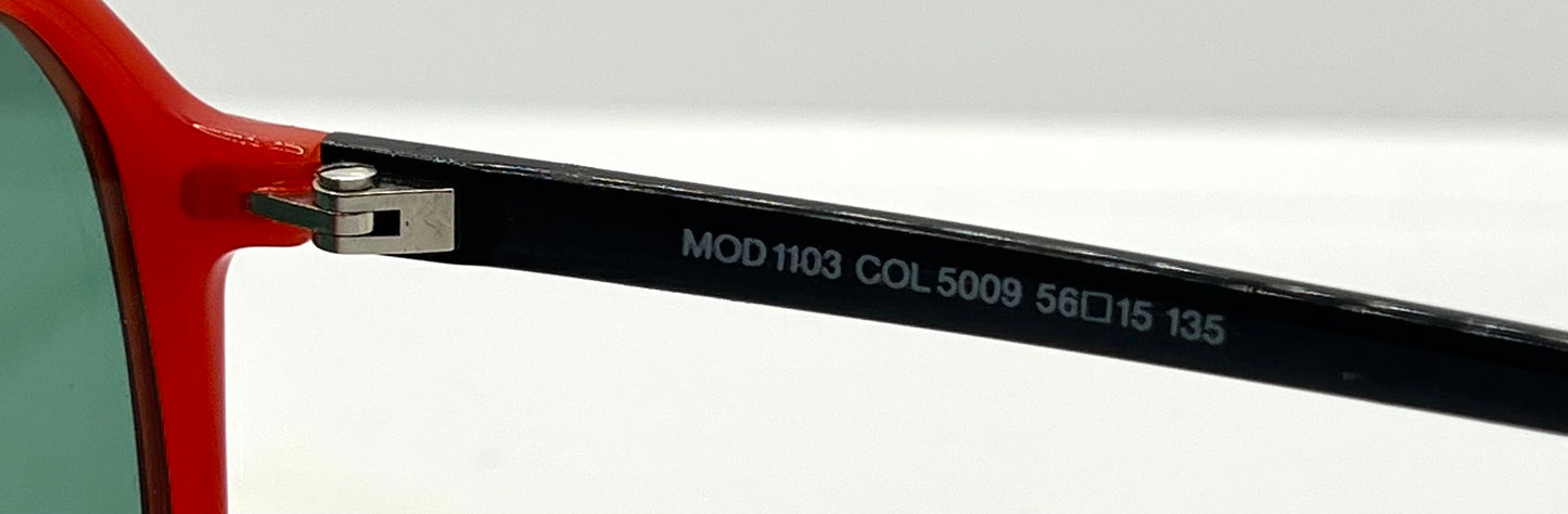 Silhouette MOD 1103 Vintage Sunglasses w/New Solid Green Custom Lenses-56mm-Unworn