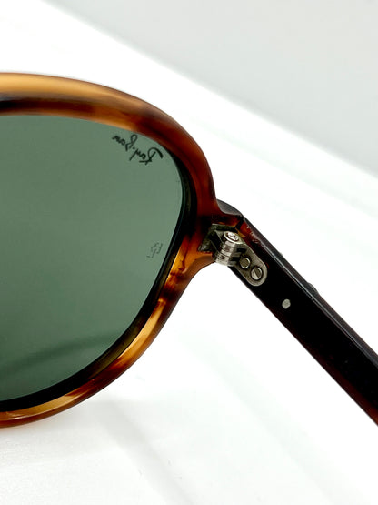 B&L Ray-Ban Vagabond Vintage Sunglasses 58mm-Tortoise Aviator-Etched B&L Lenses