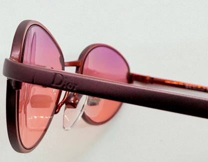 Christian Dior CD3605 32S Y2K Red Oval Sunglasses w/Custom Sunset Gradient Lenses