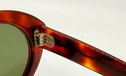 Vintage SRO U.S.A. 5 3/4 - Tortoise Panto Sunglasses with Brand New, Custom Berko's Designs Evergreen Lenses