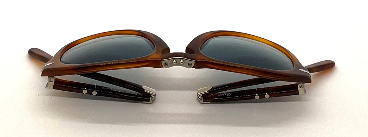 Persol 714SM Steve McQueen Light Havana Blue Sunglasses Unworn Case Made Italy