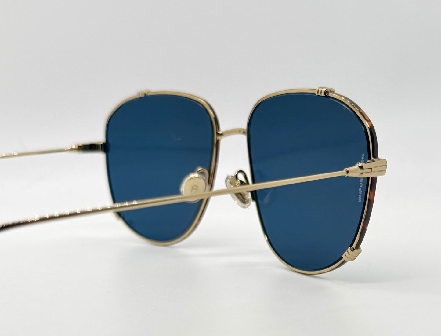 Dior 2VK49-VINTAGE Gold Metal Sunglasses-Blue Lenses 58-15-145 Unworn-Full Kit