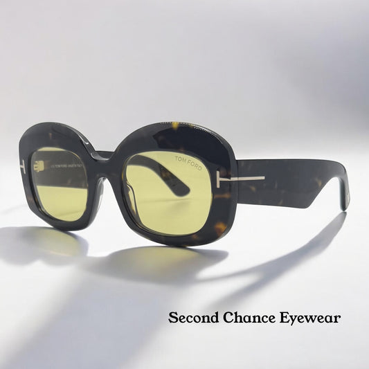 TOM FORD TF1219 CARMEN-02 52E Sunglasses – Yellow Lenses – Full Kit – Brand New