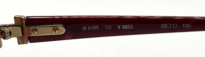 Silhouette M 6104/20 V6055 VINTAGE Sunglasses w/New Solid Pink Custom Lenses-58mm-Unworn/NOS
