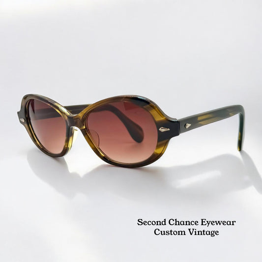 Vintage American Optical 162-Panto Sunglasses with Brand New, Custom Gradient Berko’s Designs Lenses