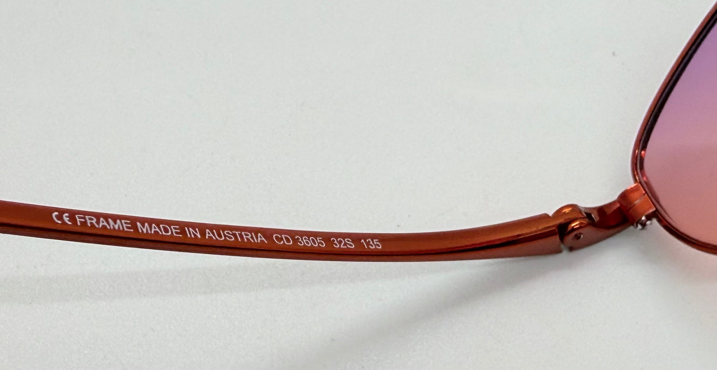 Christian Dior CD3605 32S Y2K Red Oval Sunglasses w/Custom Sunset Gradient Lenses