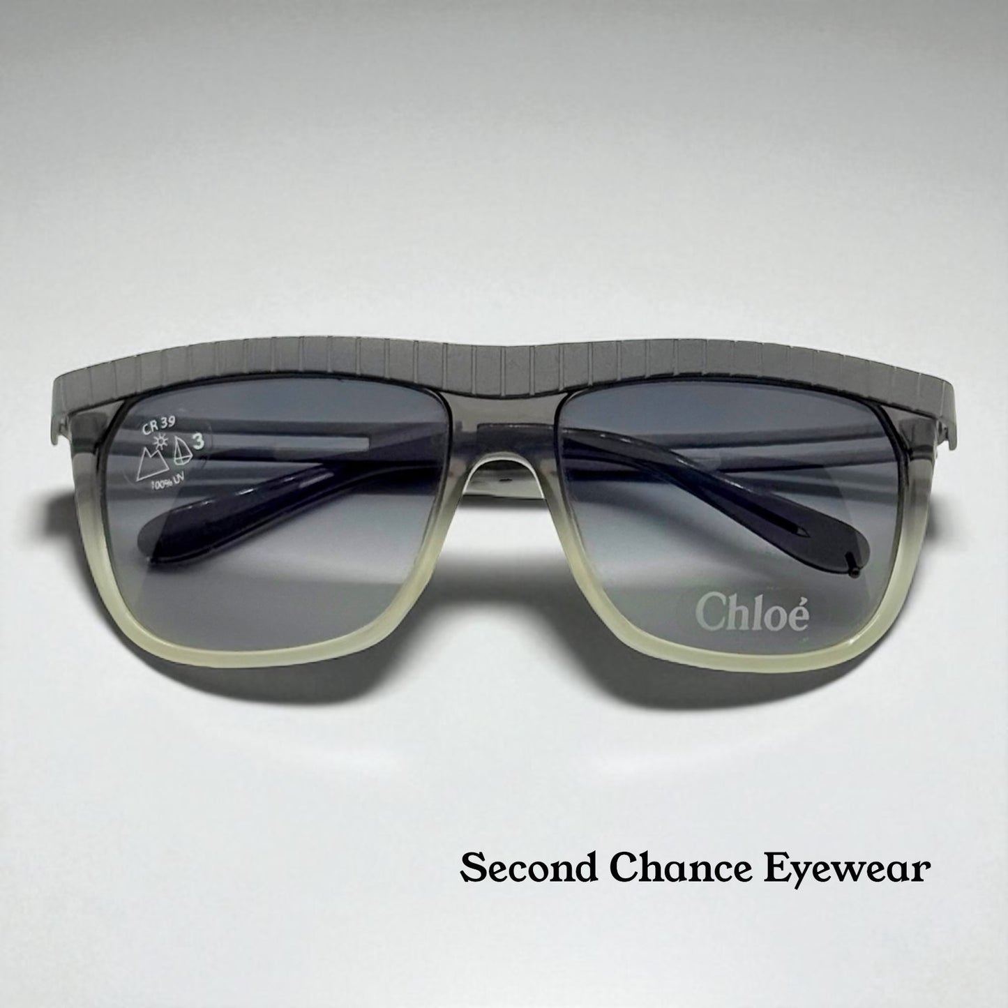 Chloé CL2186 C01-VINTAGE Shield Sunglasses-RARE/UNWORN-France-58mm-Grey Gradient