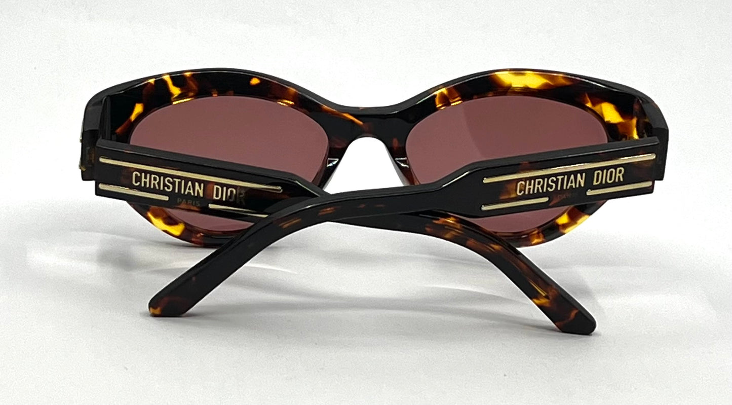 Christian Dior Dior Signature B7I Havana Tortoise Cat Eye Sunglasses Italy
