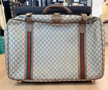 Vintage Gucci GG Supreme Web Stripe Suitcase 1980s Travel Case
