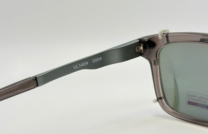 BRAND NEW/UNWORN Vuarnet VL1404 0004 Sunglasses – Translucent Grey Frames w/SX2000 Green Mineral Glass Clip-On Lenses