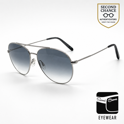 Oliver Peoples Airdale OV1286S Silver Sunglasses Chrome Sapphire Photo Lens