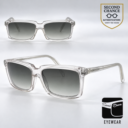 Alain Mikli A.M 88 Crystal Clear Rectangle Sunglasses-Custom Dark Grey Gradient Lenses-Unworn