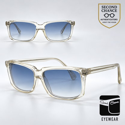 Alain Mikli A.M 89 700 Crystal Clear Rectangular Sunglasses-Blue Gradient Lenses-Unworn