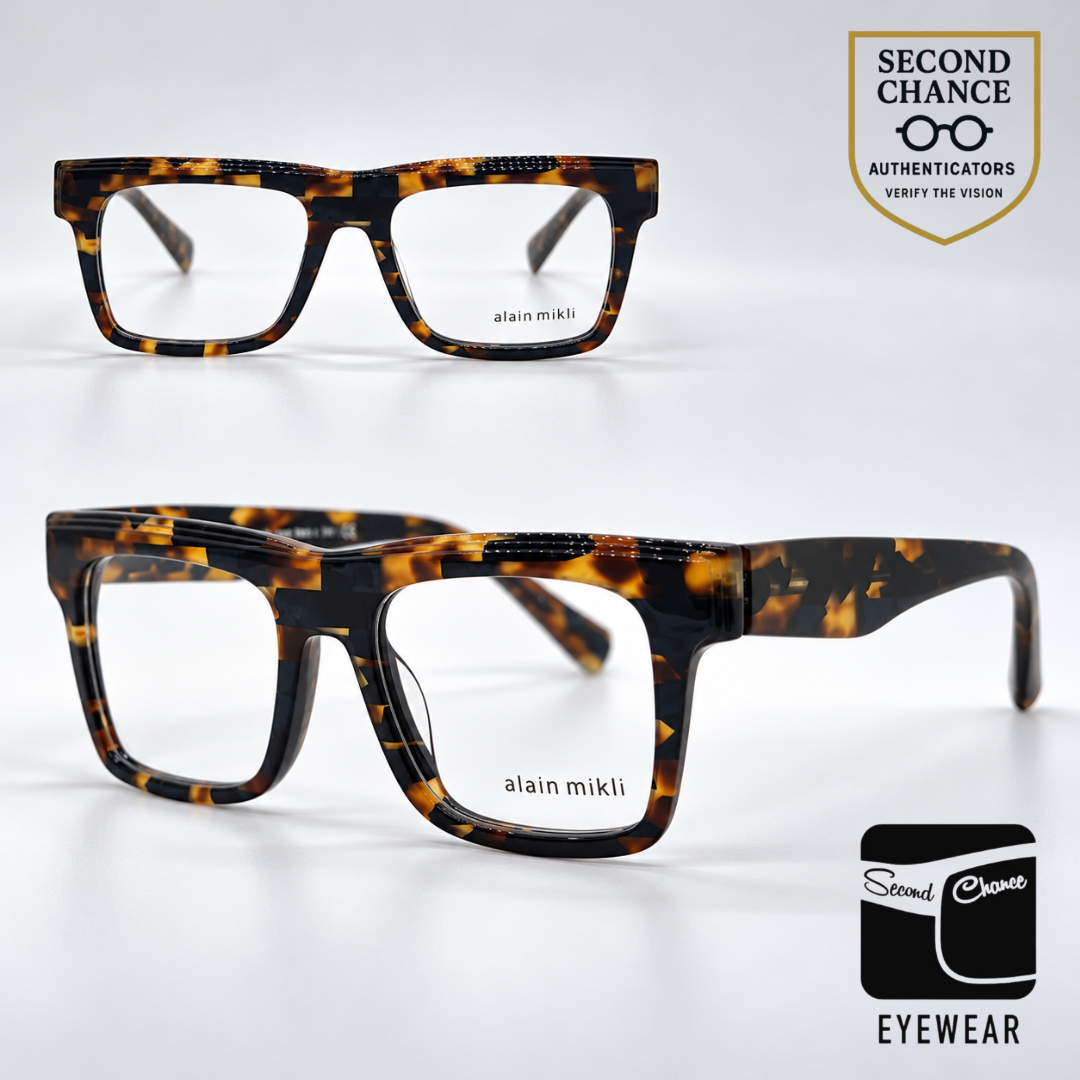 Alain Mikli Demetre A03114 002 Blue / Brown Tortoise Eyeglasses-Unworn-Italy