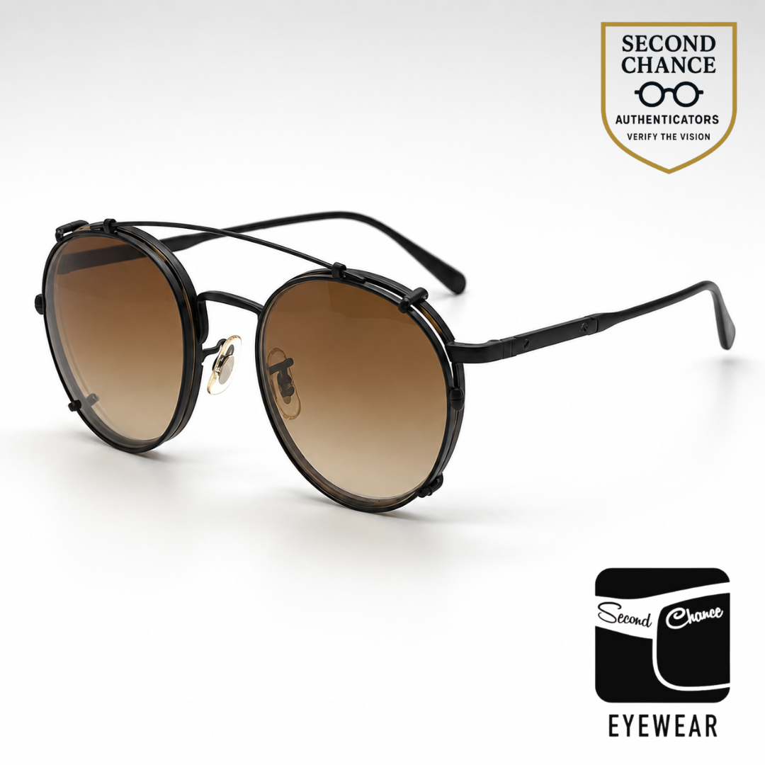 Oliver Peoples Artemio OV1302 5062 Matte Black Clip-On Panto Sunglasses