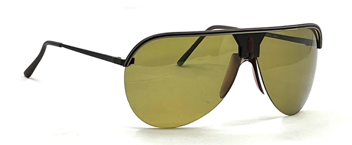 Avanti LTD6-Vintage Shield Aviator Sunglasses Italy Unworn/Green Lens 62mm