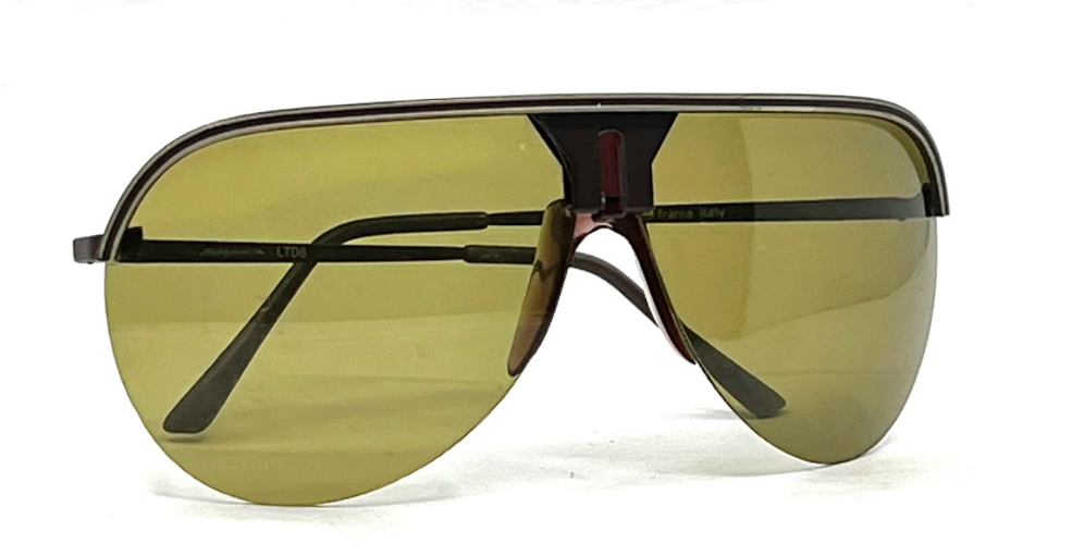 Avanti LTD6-Vintage Shield Aviator Sunglasses Italy Unworn/Green Lens 62mm