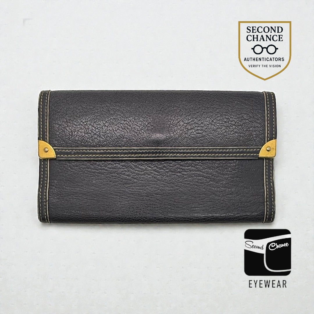 Louis Vuitton Vintage Navy Blue Leather Continental Long Wallet – France