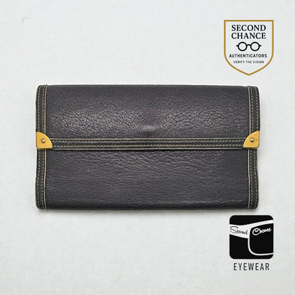 Louis Vuitton Vintage Navy Blue Leather Continental Long Wallet – France