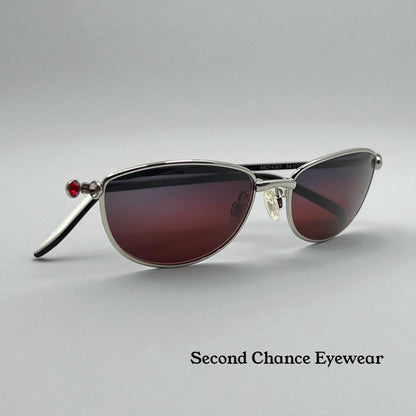 Moschino MO14301 Vintage Sunglasses w/New Solid Plum Tinted Custom Lenses-Italy