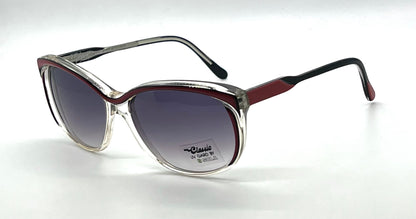 Elegante Mademoiselle V Vintage Sunglasses-Red/Black Unworn/NOS-France
