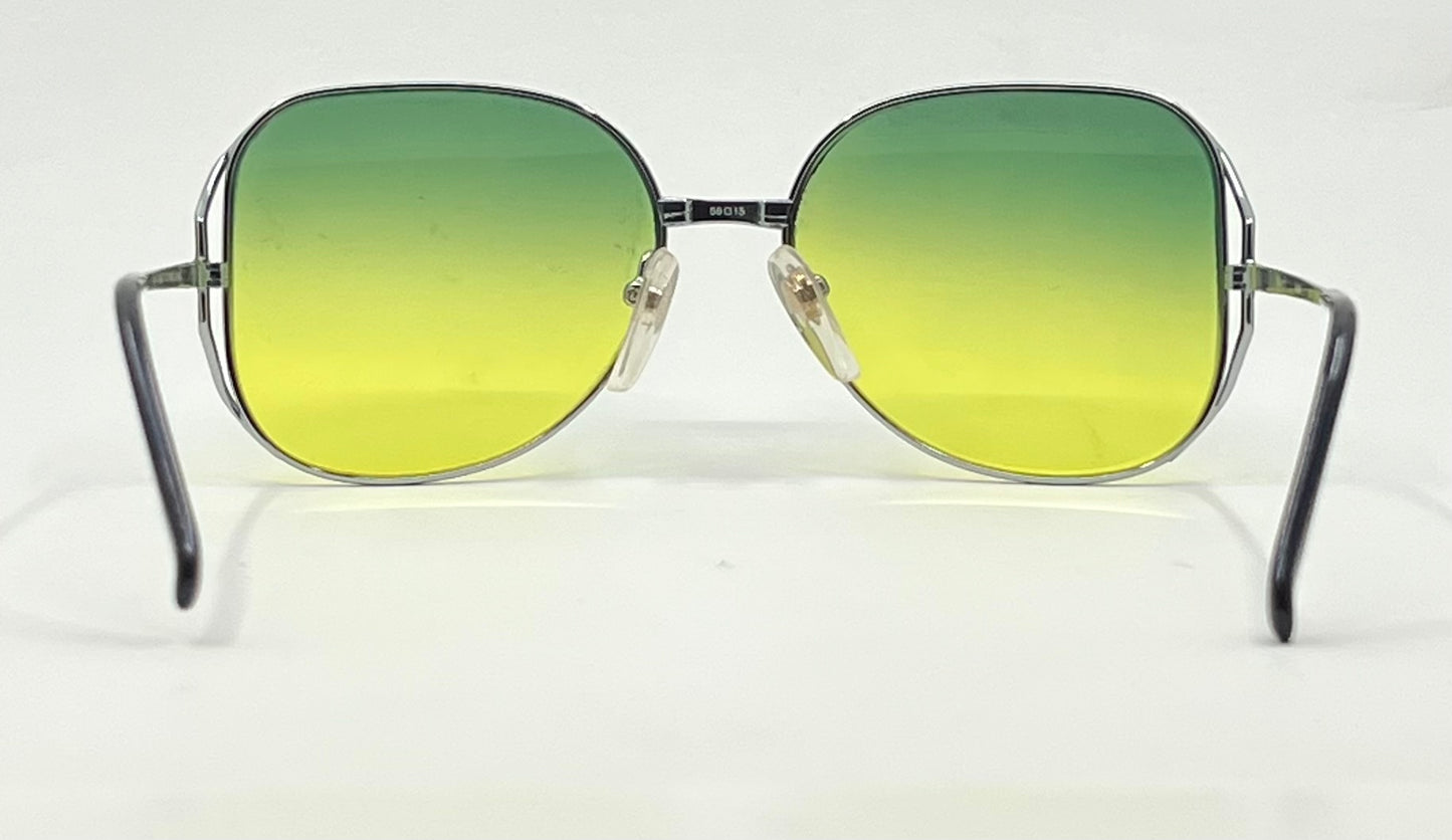 Vintage Nikon NK4608 Japan Aviator Sunglasse-New Green/Yellow Gradient Lenses